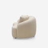 Sofa Design 2-Sitzer geschwungen beige Teddybouclé-Stoff Lazy Sales