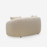 Sofa Design 2-Sitzer geschwungen beige Teddybouclé-Stoff Lazy Rabatte