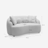 Sofa Design 2-Sitzer geschwungen beige Teddybouclé-Stoff Lazy Lagerbestand