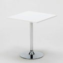 Weiß Quadratisch Tisch und 2 Stühle Farbiges Polypropylen-Innenmastenset Grand Soleil Paris Cocktail 