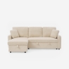 Schlafsofa 3-Sitzer Ecke Bouclé mit modularer Halbinsel Nivee Rabatte