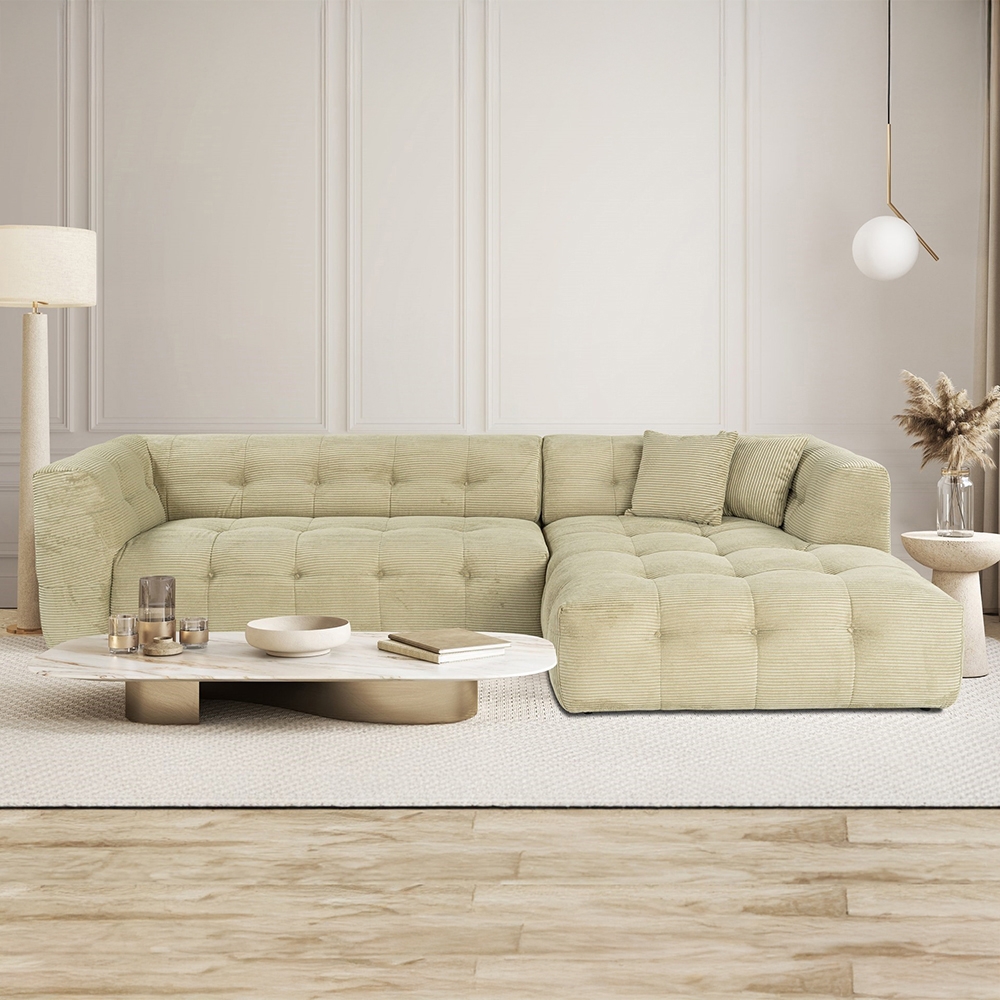  Cady Velvet Right:  4-Sitzer rechtes Ecksofa modular aus Cordsamt 
