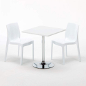 Weiß Quadratisch Tisch und 2 Stühle Farbiges Polypropylen-Innenmastenset Grand Soleil Ice Cocktail Kauf