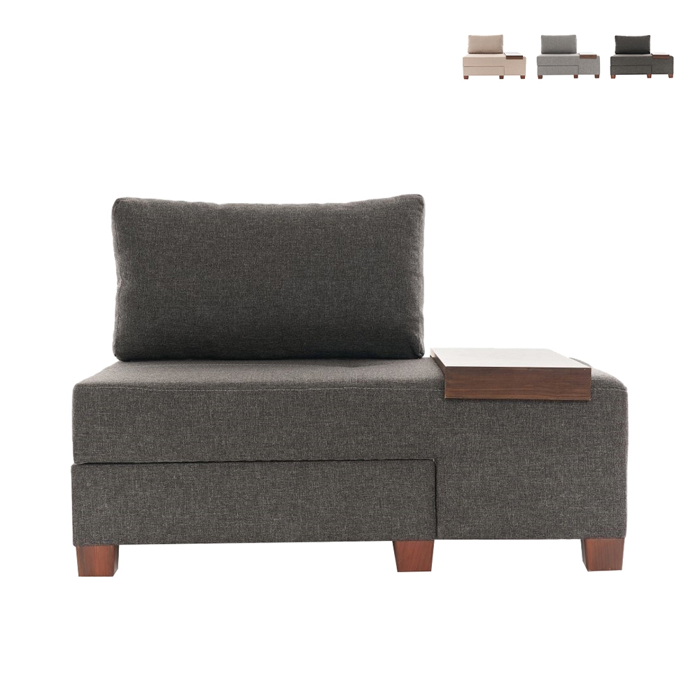 Sessel Bett Chaiselongue rechts klappbar aus Leinen Betty Right
