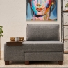 Sessel Bett Chaiselongue klappbar links aus Leinen Betty Left Modell