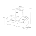 Sessel Bett Chaiselongue klappbar links aus Leinen Betty Left 
