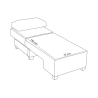 Sessel Bett Chaiselongue klappbar links aus Leinen Betty Left 