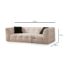 Sofa 3-Sitzer modern Bouclé mit Kissen 235cm Cady 
