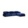 Sofa modul 4-Sitzer blau mit Samtfußhocker Bubble 3SPV Verkauf