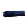 Sofa modul 4-Sitzer blau mit Samtfußhocker Bubble 3SPV Angebot