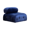 Sofa modul 4-Sitzer blau mit Samtfußhocker Bubble 3SPV Sales