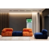 Sofa modul 4-Sitzer blau mit Samtfußhocker Bubble 3SPV Eigenschaften
