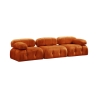 Modulares Sofa 4-Sitzer orangefarben aus Samt Bubble 3SV Verkauf