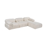 Modulsofa 4-Sitzer mit Fußhocker aus weißem Bouclé Bubble 3SPB Angebot
