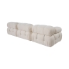 Modulsofa 4-Sitzer mit Fußhocker aus weißem Bouclé Bubble 3SPB Auswahl