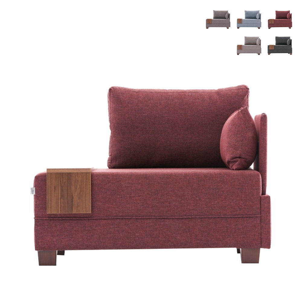 Sessel Chaiselongue aus Stoff mit integriertem Tablett Fly Right