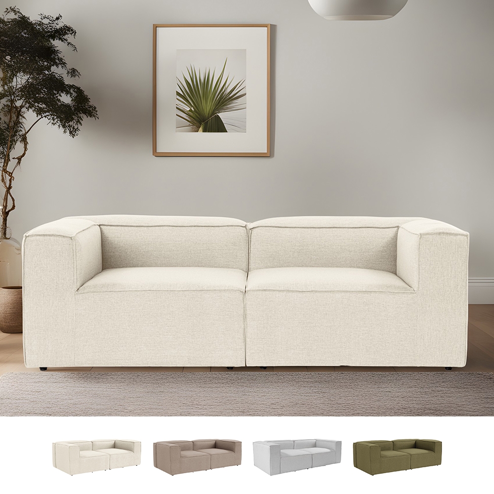 Sofa 2-Sitzer modern modular aus Leinen Fora 2 Aktion