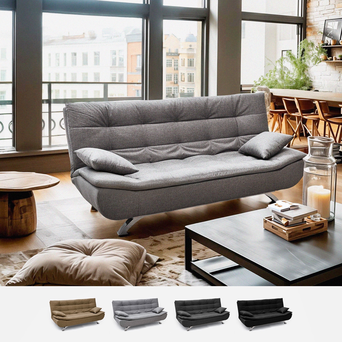 Centenario modernes Design 2-Sitzer Schlafsofa aus Mikrofaser