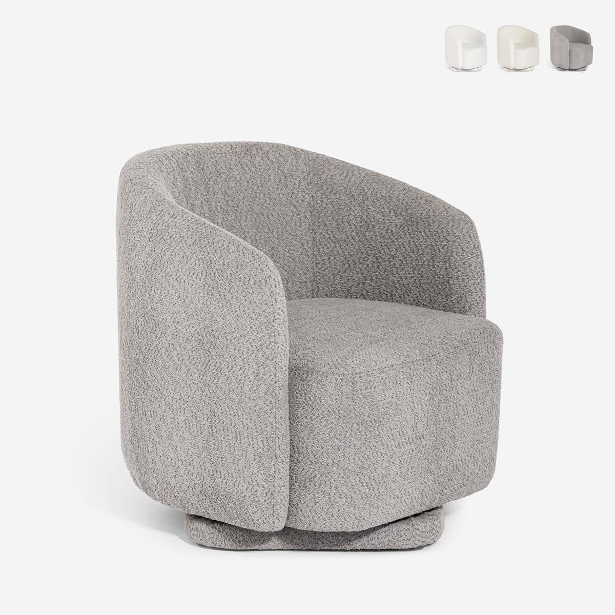 Sessel modern Stoff Bouclè Wohnzimmer drehbar Orav Aktion