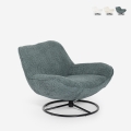Sessel Wohnzimmer Büro modern drehbar aus Stoff Bouclé Konn Aktion