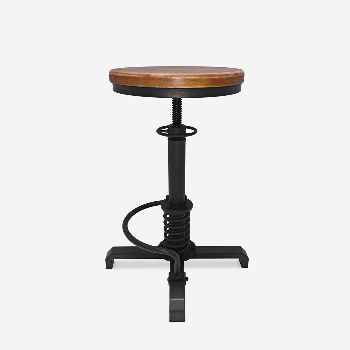 Barhocker im Vintage-Industriestil mit Schraubenverstellung Helix