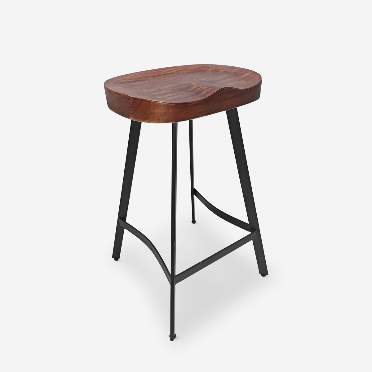 Hocker Industriell aus Holz und Metall für Küchen-Halbinsel Lumax Aktion