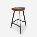 Hocker Industriell aus Holz und Metall für Küchen-Halbinsel Lumax Sales