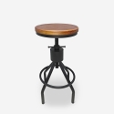 Barhocker Industriestil aus Holz und Metall schraubverstellbar Skiv Verkauf