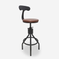 Hocker im Vintage-Stil verstellbar für Bar & Küche mit Rückenlehne Junt Aktion
