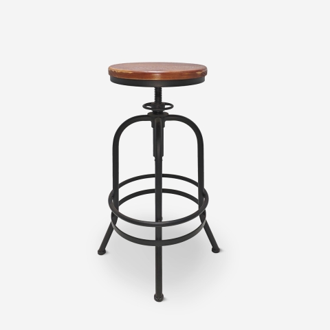 Barhocker verstellbar im Vintage-Stil mit Fußstütze Klom Aktion