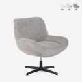 Sessel drehbar elegant aus Bouclé-Stoff fürs Wohnzimmer Büro Lehm Aktion
