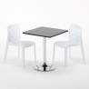 Schwarz Quadratisch Tisch und 2 Stühle Farbiges Polypropylen-Innenmastenset Grand Soleil Gruvyer Mojito