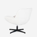Sessel Wohnzimmer ergonomisch drehbar aus Bouclé mit Fußstütze Janes 