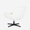 Sessel Wohnzimmer ergonomisch drehbar aus Bouclé mit Fußstütze Janes 