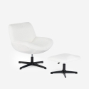 Sessel Wohnzimmer ergonomisch drehbar aus Bouclé mit Fußstütze Janes Kosten