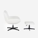 Sessel Wohnzimmer ergonomisch drehbar aus Bouclé mit Fußstütze Janes Kauf