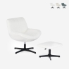 Sessel Wohnzimmer ergonomisch drehbar aus Bouclé mit Fußstütze Janes Maße