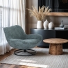 Sessel Wohnzimmer Büro modern drehbar aus Stoff Bouclé Konn Verkauf