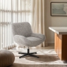 Sessel drehbar elegant aus Bouclé-Stoff fürs Wohnzimmer Büro Lehm Verkauf