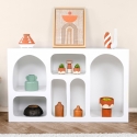 Weiße Design-Konsole für den Eingangsbereich mit geschwungenen Fächern 120x37cm Liva Sales