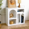 Lessa Design-Bücherregal mit weißen, geschwungenen Fächern, 80x37x74cm Verkauf