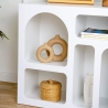 Lessa Design-Bücherregal mit weißen, geschwungenen Fächern, 80x37x74cm Angebot