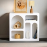 Lessa Design-Bücherregal mit weißen, geschwungenen Fächern, 80x37x74cm Sales