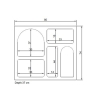Lessa Design-Bücherregal mit weißen, geschwungenen Fächern, 80x37x74cm Lagerbestand