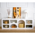Design-TV-Lowboard Lorin, Weiß, 160x40cm, mit 7 Fächern Verkauf