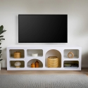 Design-TV-Lowboard Lorin, Weiß, 160x40cm, mit 7 Fächern Sales