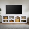 Design-TV-Lowboard Lorin, Weiß, 160x40cm, mit 7 Fächern Sales
