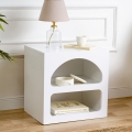 Design-Nachttisch Weiß 50x40cm mit 2 Fächern Lorin S Aktion