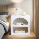 Design-Nachttisch Weiß 50x40cm mit 2 Fächern Lorin S Angebot