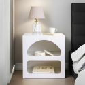 Design-Nachttisch Weiß 50x40cm mit 2 Fächern Lorin S Sales
